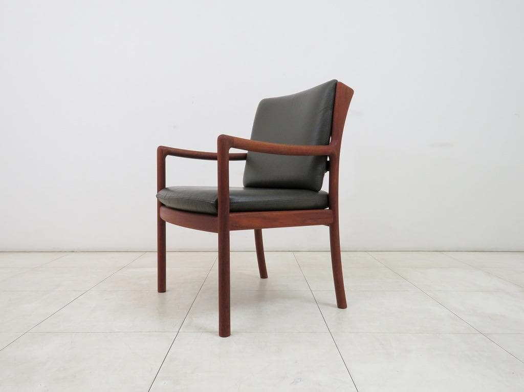 hj様 日田工芸 ヴィンテージ チーク無垢材×本革 アームチェア ダイニング ②