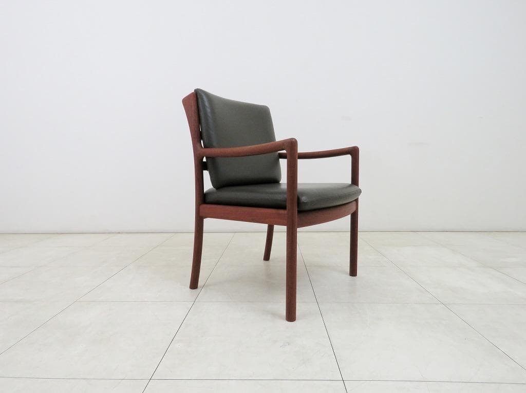 hj様 日田工芸 ヴィンテージ チーク無垢材×本革 アームチェア ダイニング ②