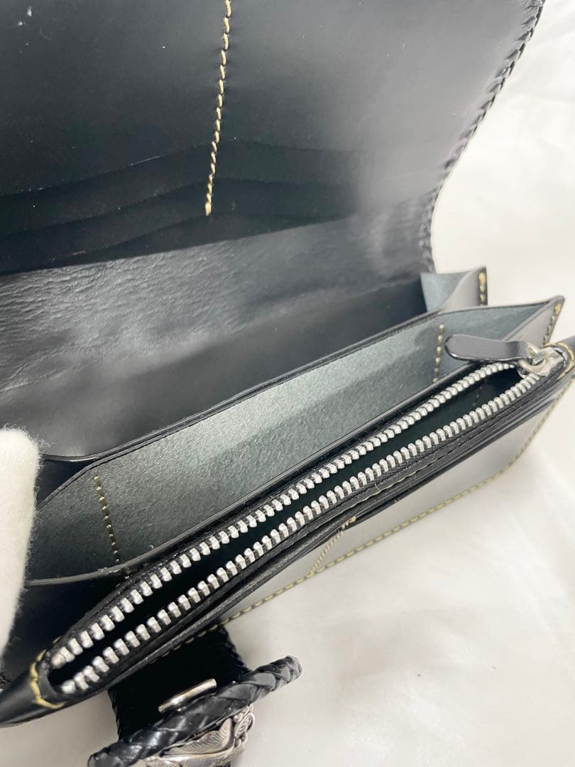 TSTSTS 財布 レザー カービング 黒 ライダース バイカーズ