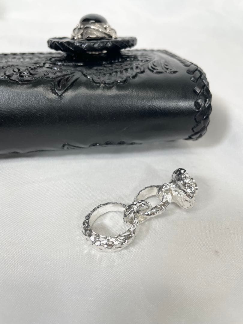 TSTSTS 財布 レザー カービング 黒 ライダース バイカーズ