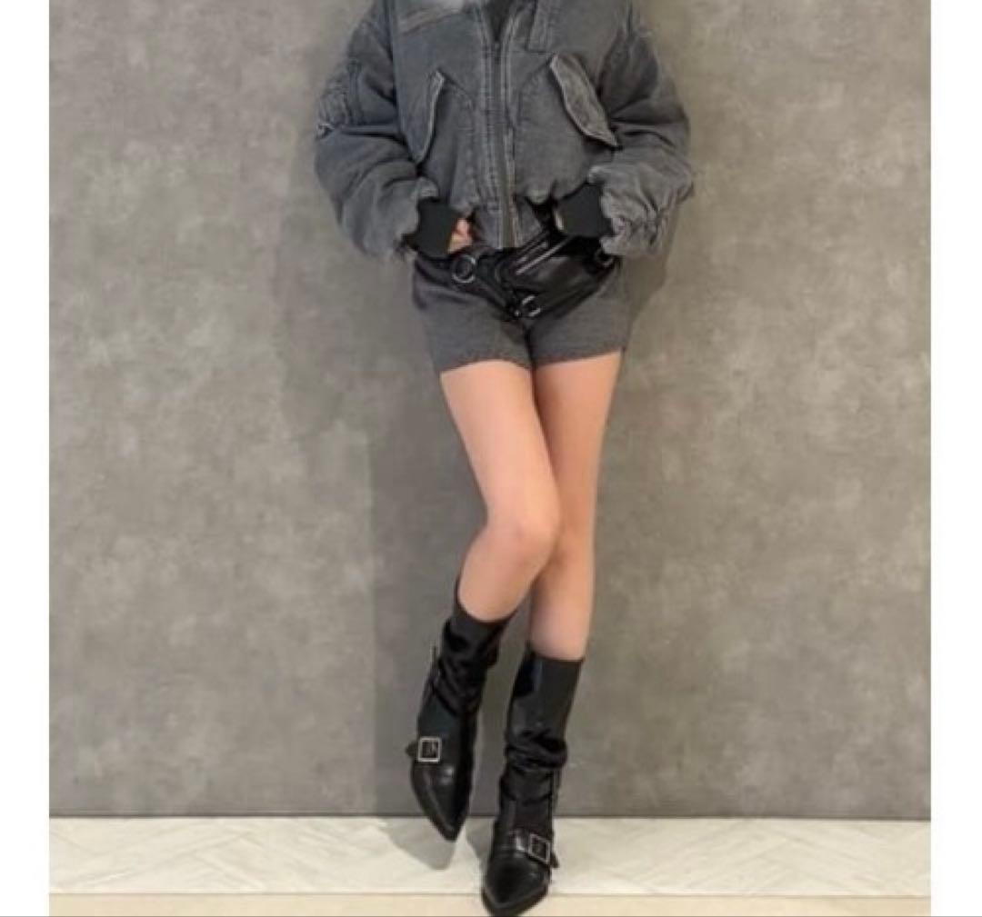 laguagem グレー デニム ボンバージャケット