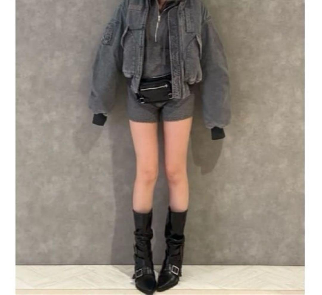 laguagem グレー デニム ボンバージャケット