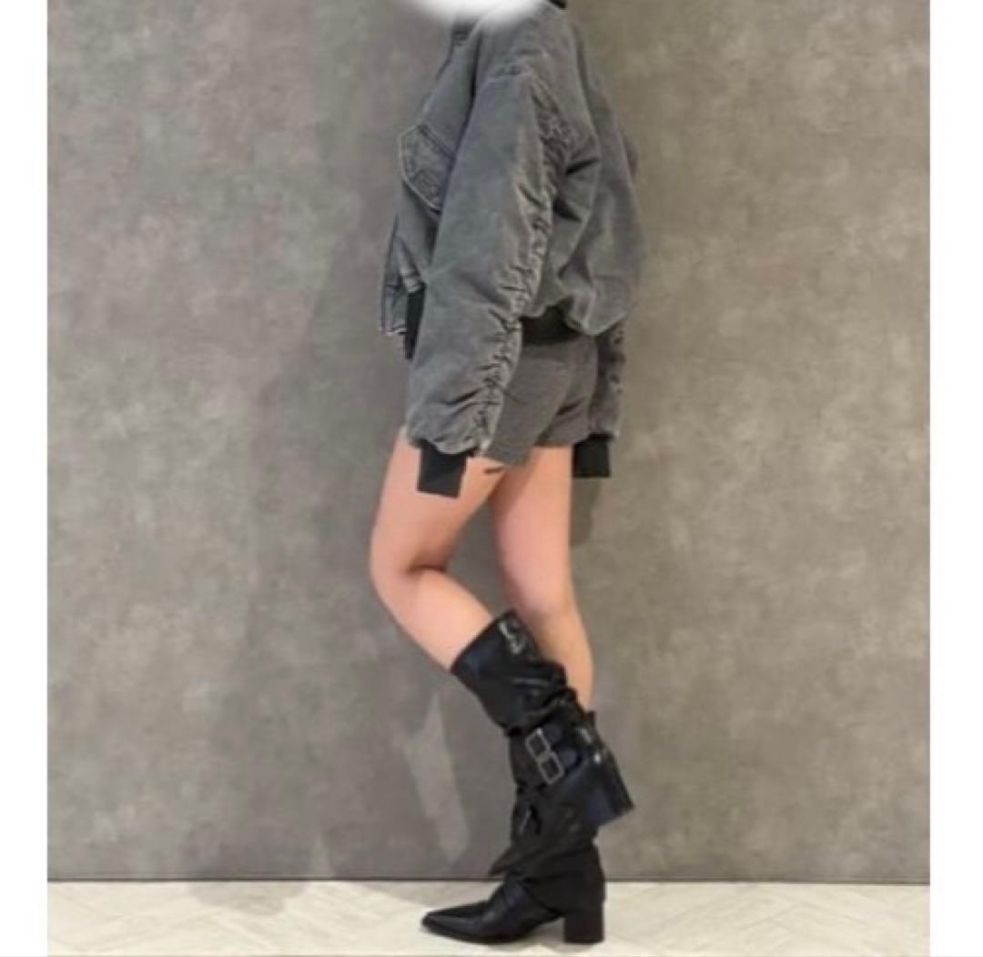 laguagem グレー デニム ボンバージャケット