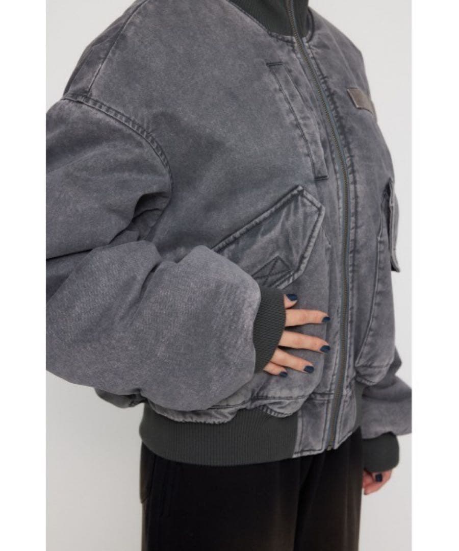 laguagem グレー デニム ボンバージャケット