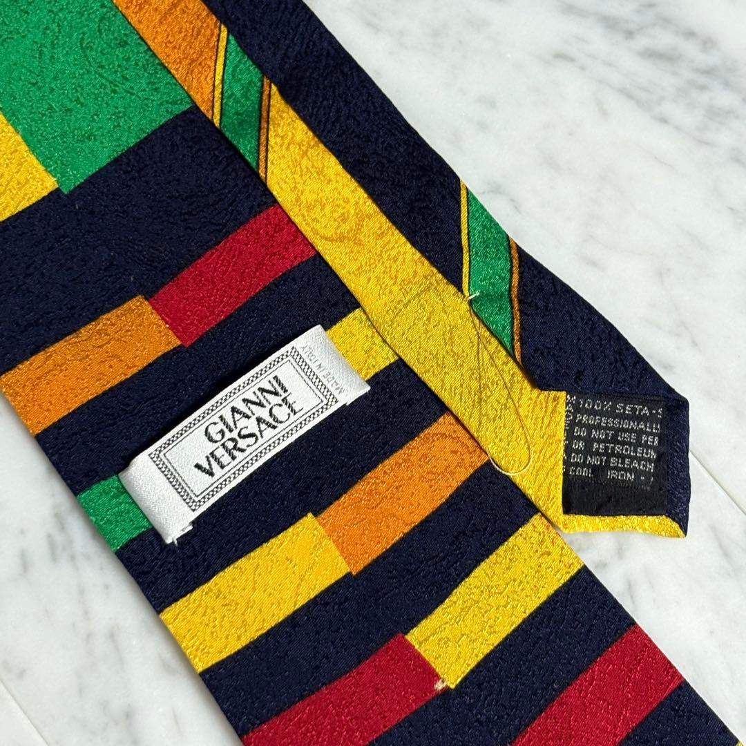 VERSACネクタイ マルチカラー メデューサ柄 総柄