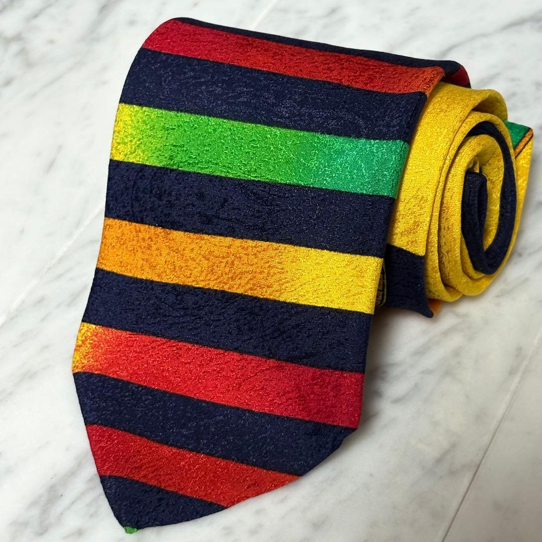 VERSACネクタイ マルチカラー メデューサ柄 総柄