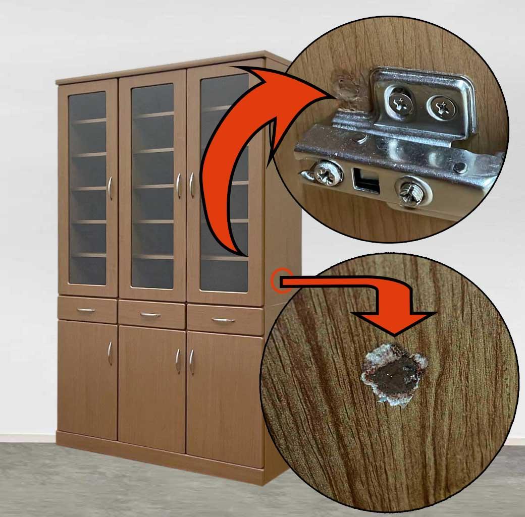 幅120cmDB ダイニングボード キッチン 北欧 開き戸 シンプル 傷あり