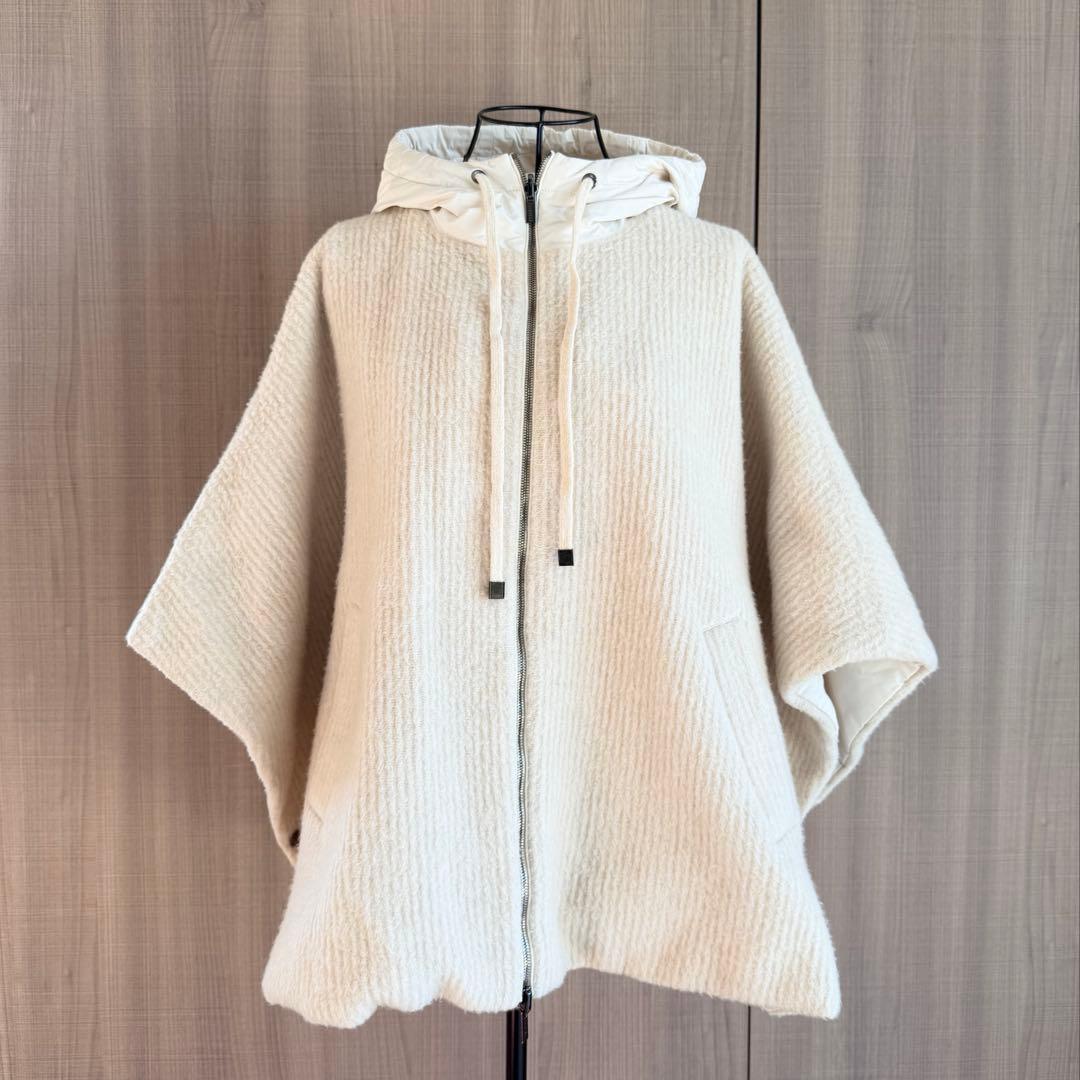 PESERICO（ペセリコ）リバーシブルウールポンチョコート