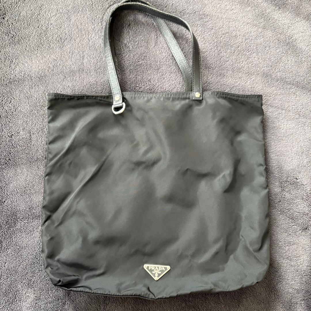 PRADA アート風トートバッグ 黒