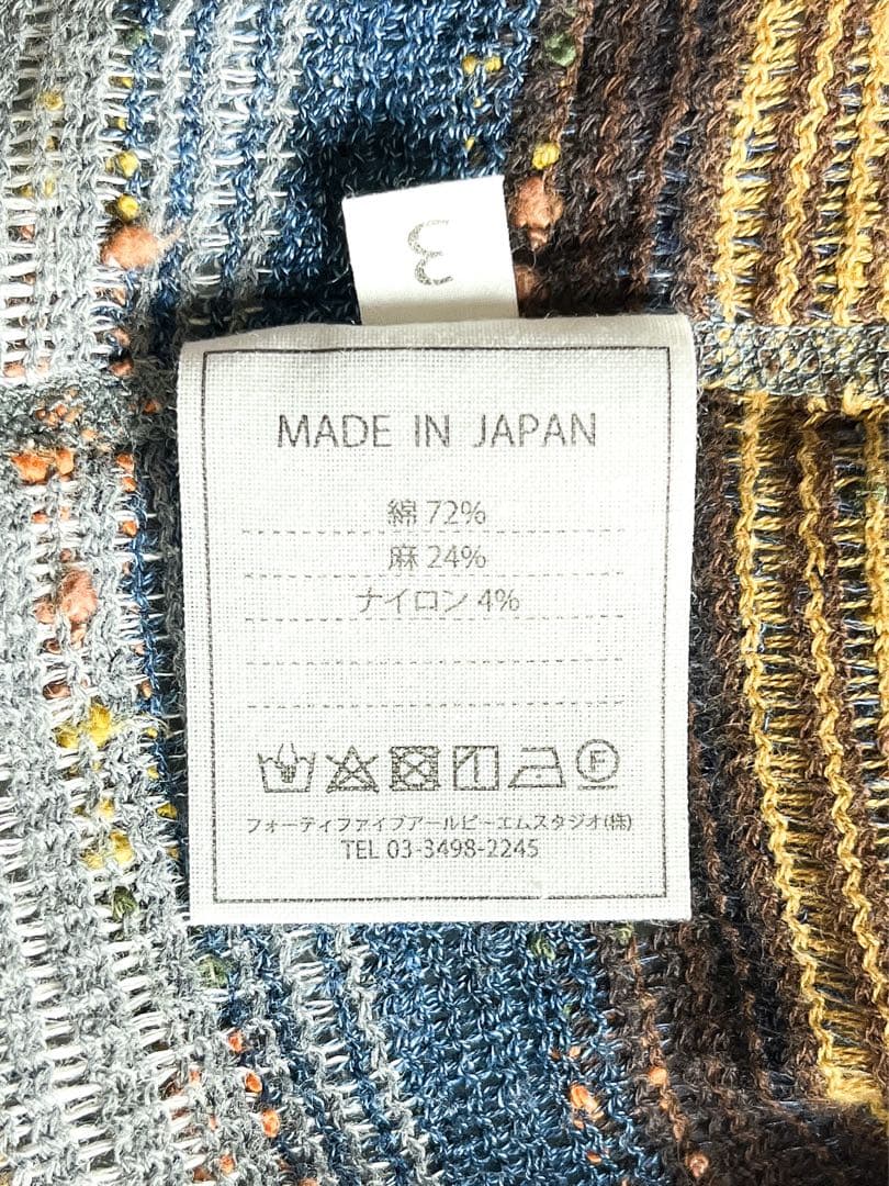 【45R】45rpm ジャガードニット ラッセルフラワーTシャツ