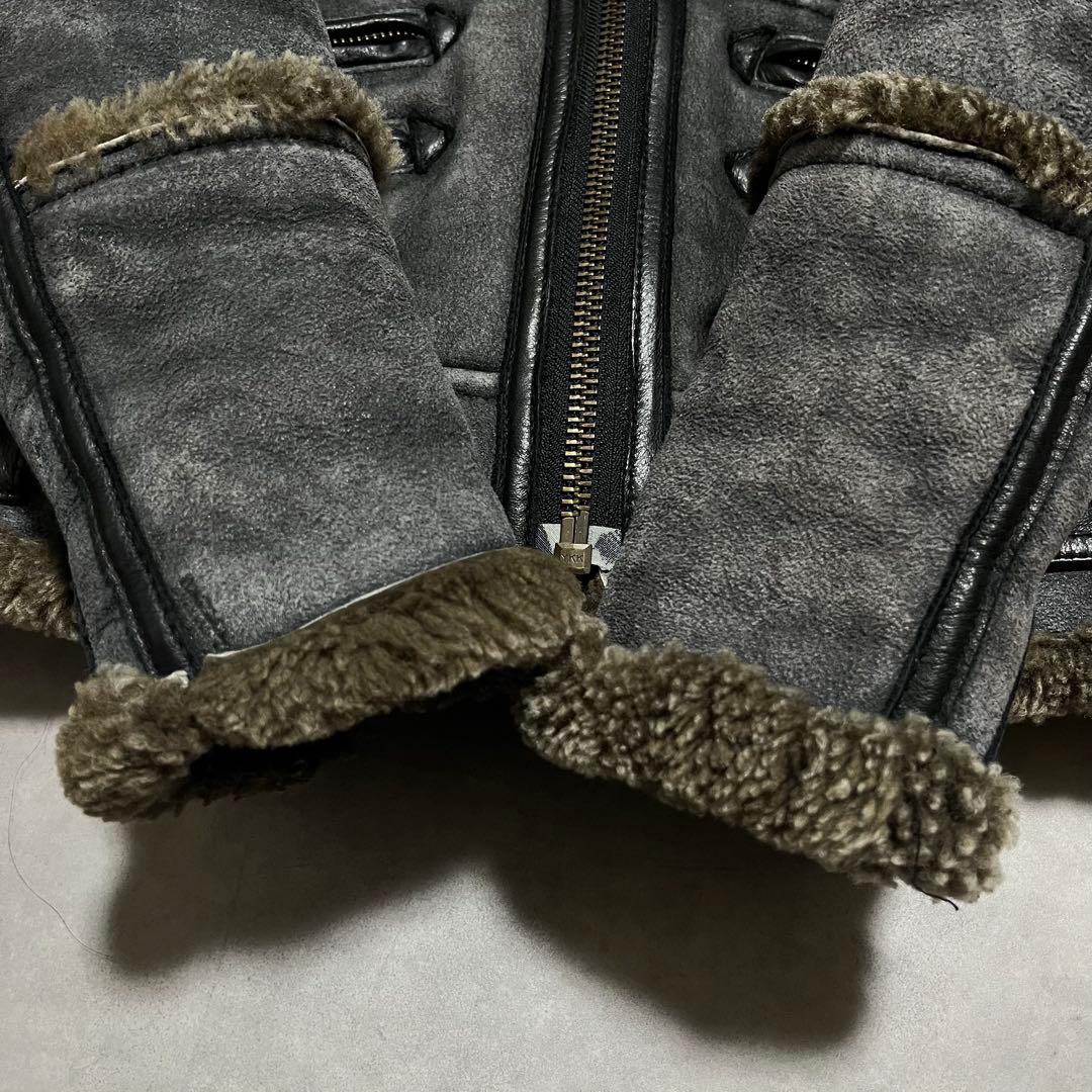 AVIREX アヴィレックス ダメージ加工 ムートンライダースジャケット B-3