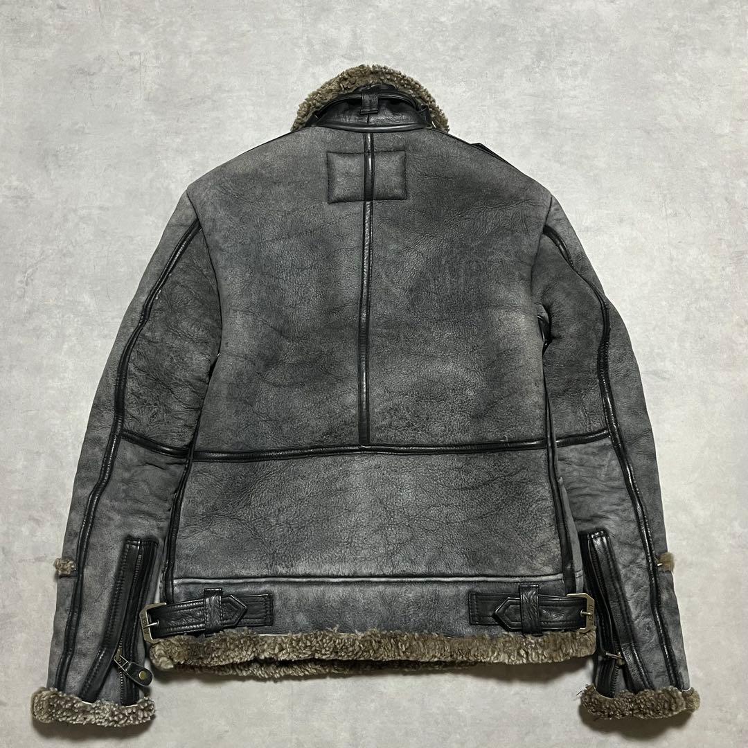 AVIREX アヴィレックス ダメージ加工 ムートンライダースジャケット B-3