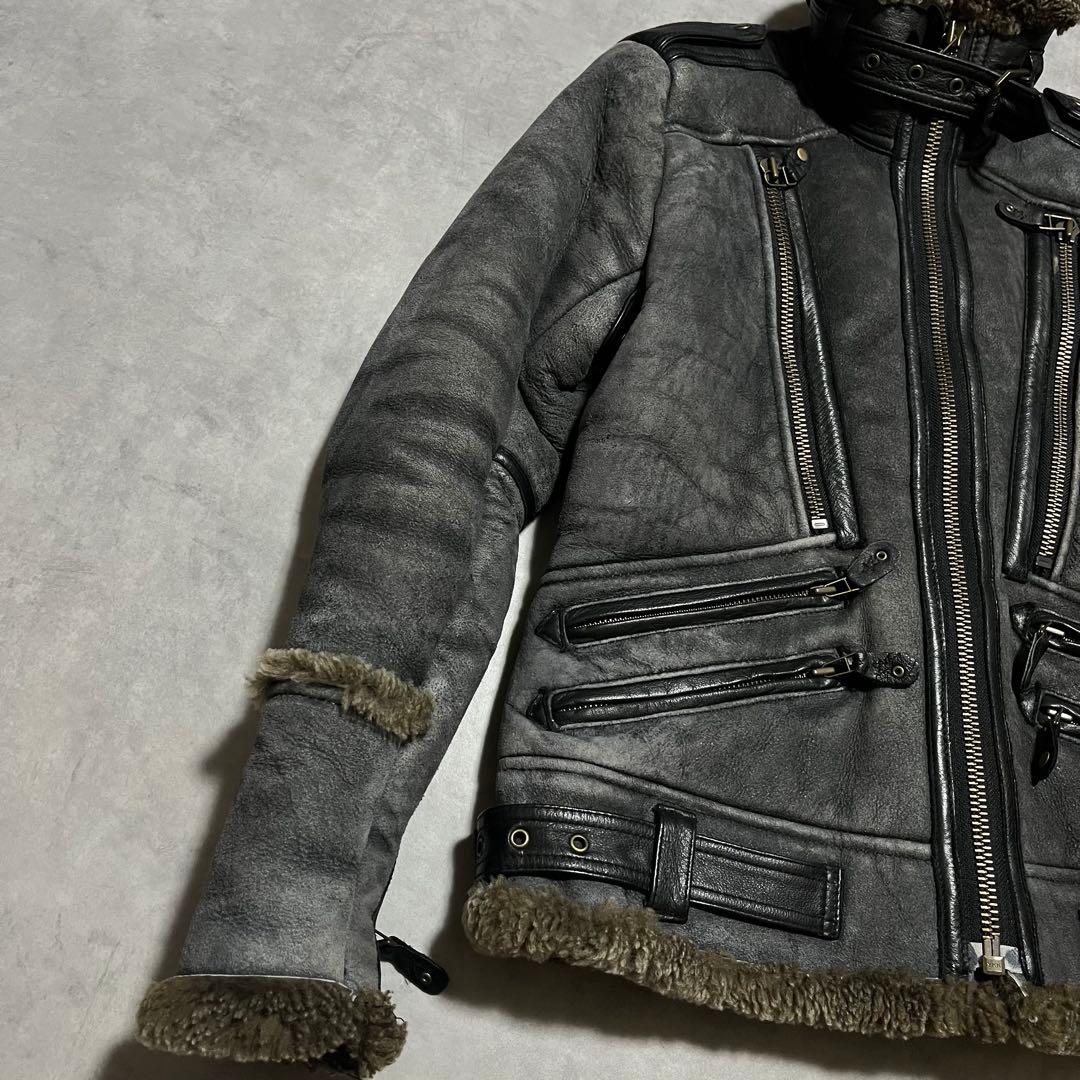 AVIREX アヴィレックス ダメージ加工 ムートンライダースジャケット B-3