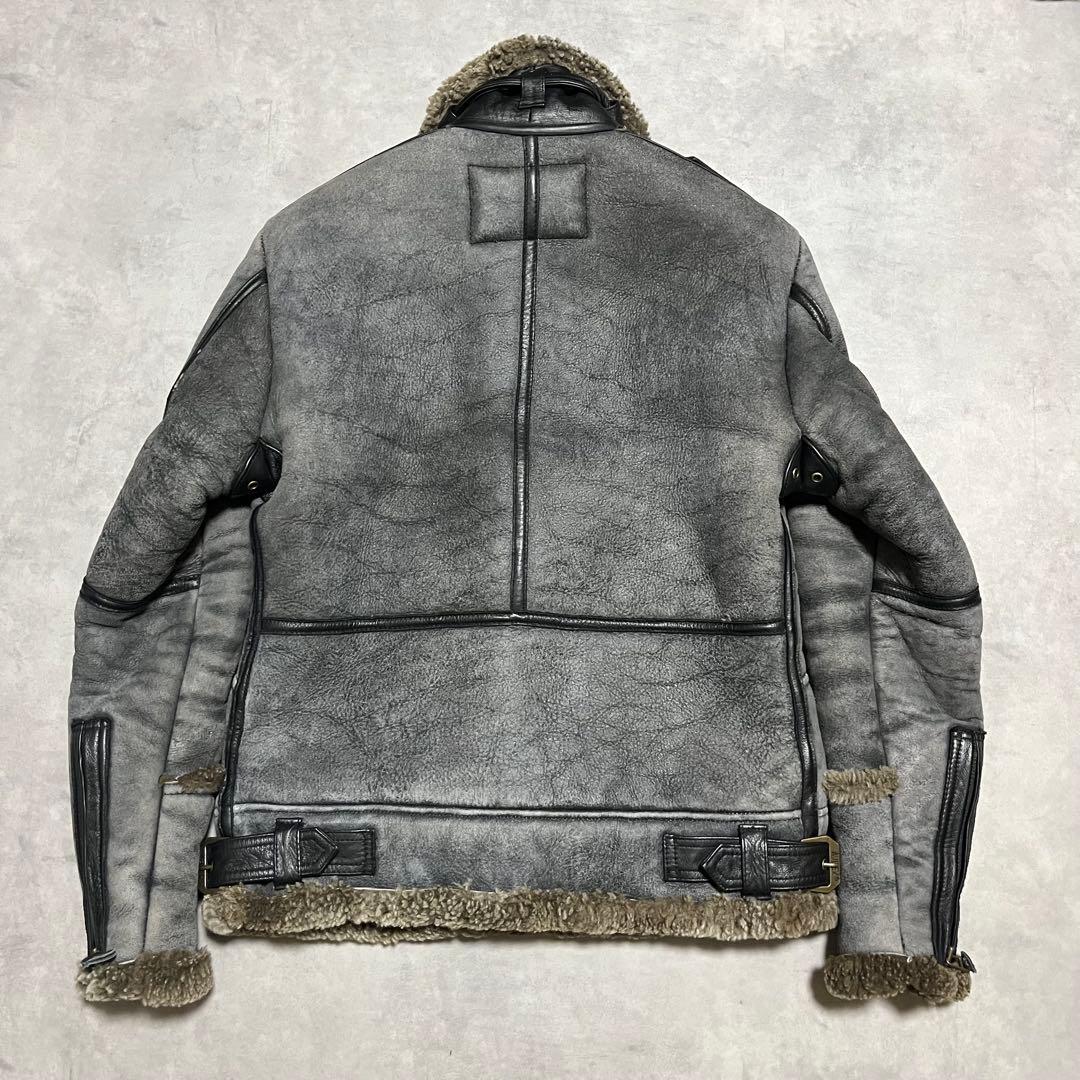 AVIREX アヴィレックス ダメージ加工 ムートンライダースジャケット B-3