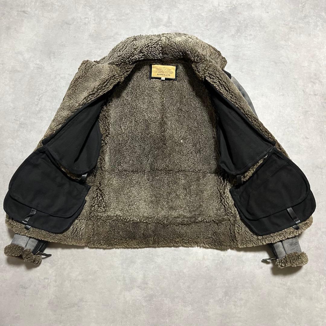 AVIREX アヴィレックス ダメージ加工 ムートンライダースジャケット B-3