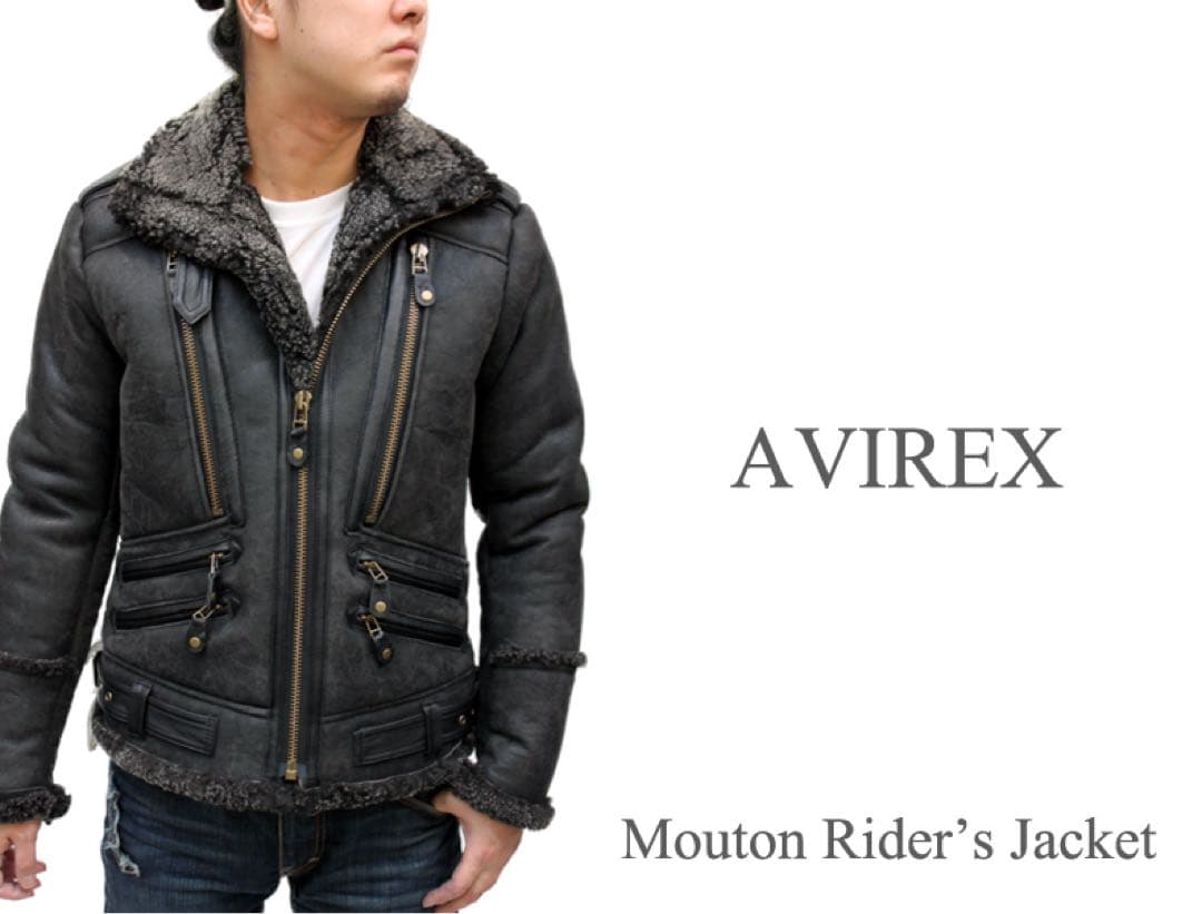 AVIREX アヴィレックス ダメージ加工 ムートンライダースジャケット B-3