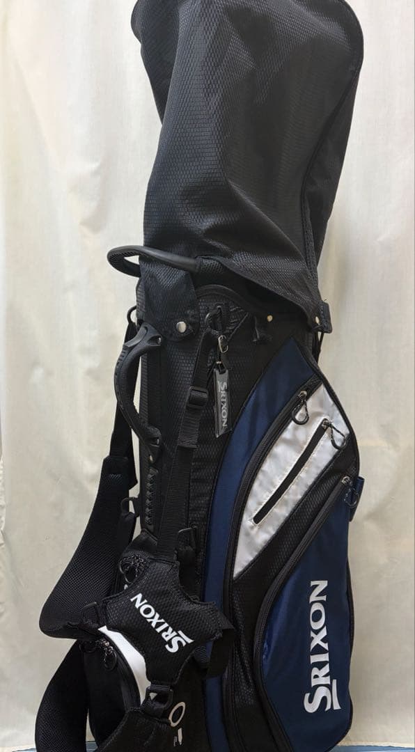 スリクソン スタンド式 軽量キャディバッグ【ブラック/ネイビー】美品