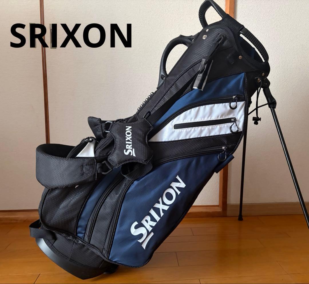 スリクソン スタンド式 軽量キャディバッグ【ブラック/ネイビー】美品