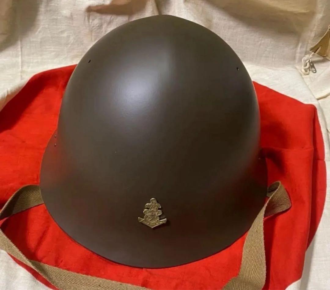 海軍九十式鉄帽覆と海軍90式鉄兜のセット(複製品）海軍のカバーと海軍の鉄兜★