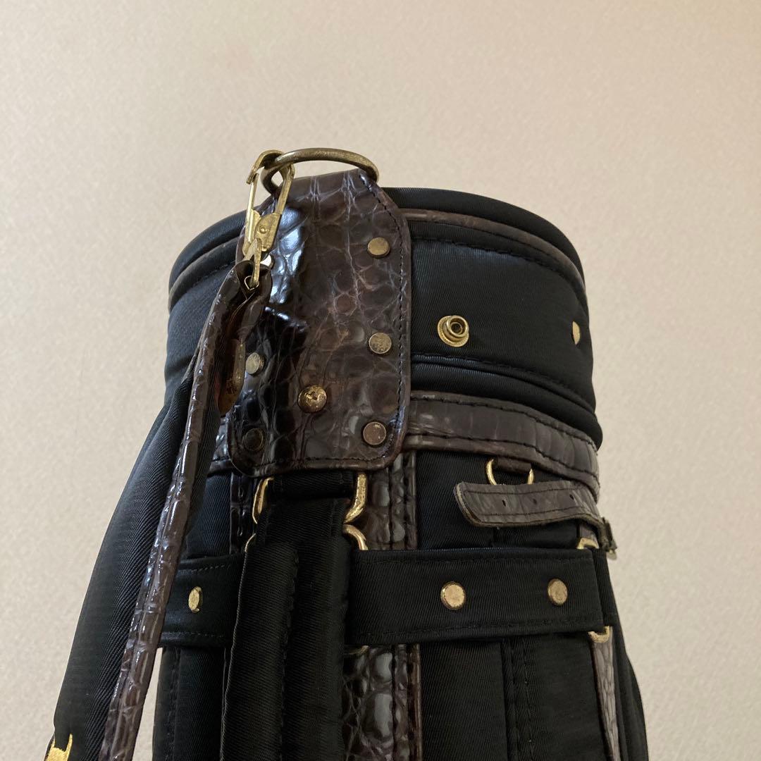 ブルガリ　ゴルフ　キャディバッグ　ヴィンテージ 旧ロゴ×刺繍　希少　クロコ型押