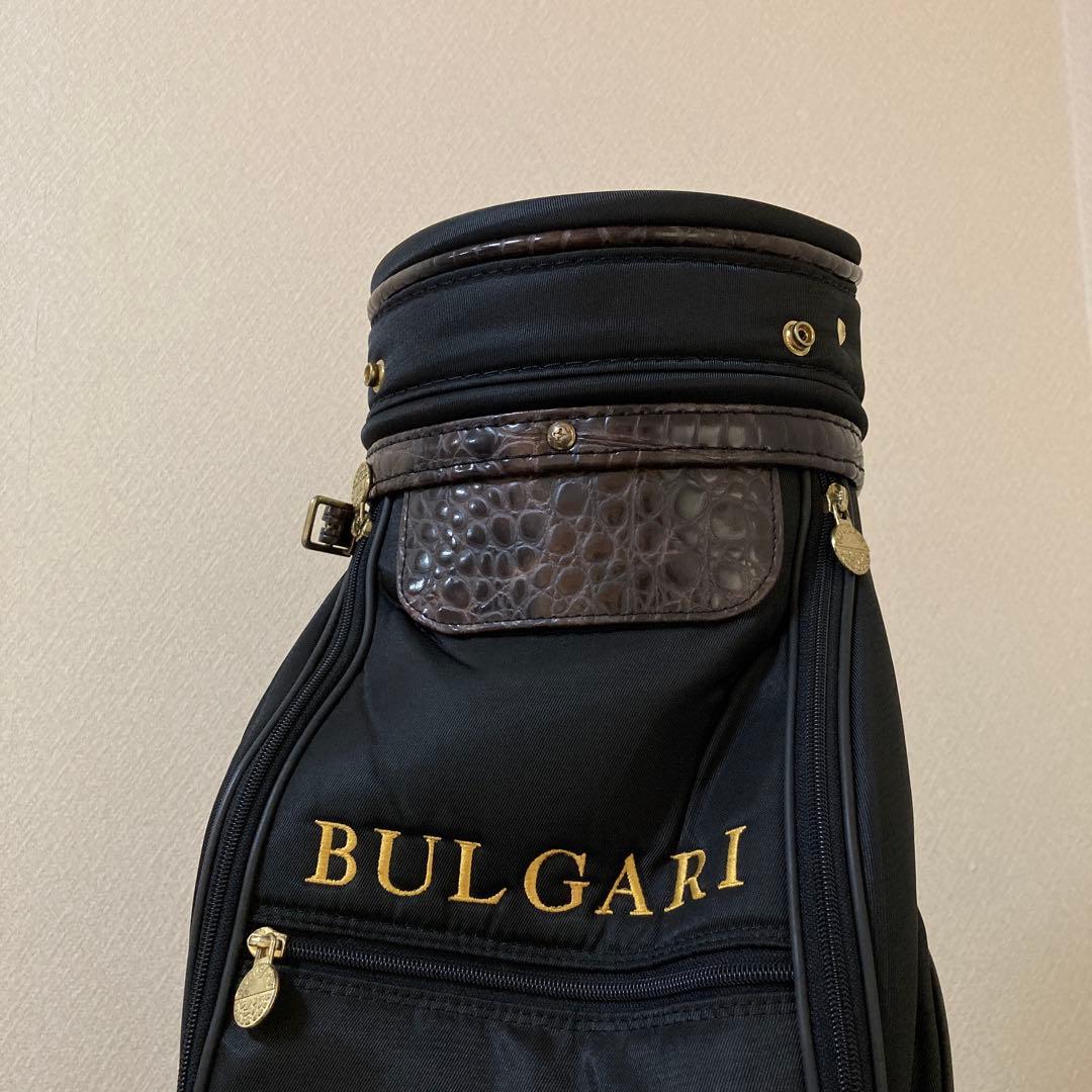 ブルガリ　ゴルフ　キャディバッグ　ヴィンテージ 旧ロゴ×刺繍　希少　クロコ型押