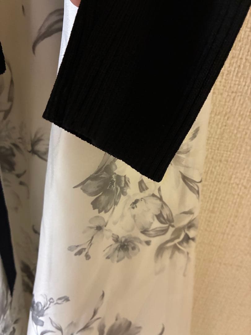 MERCURYDUO フラワードッキングロングスリーブワンピース