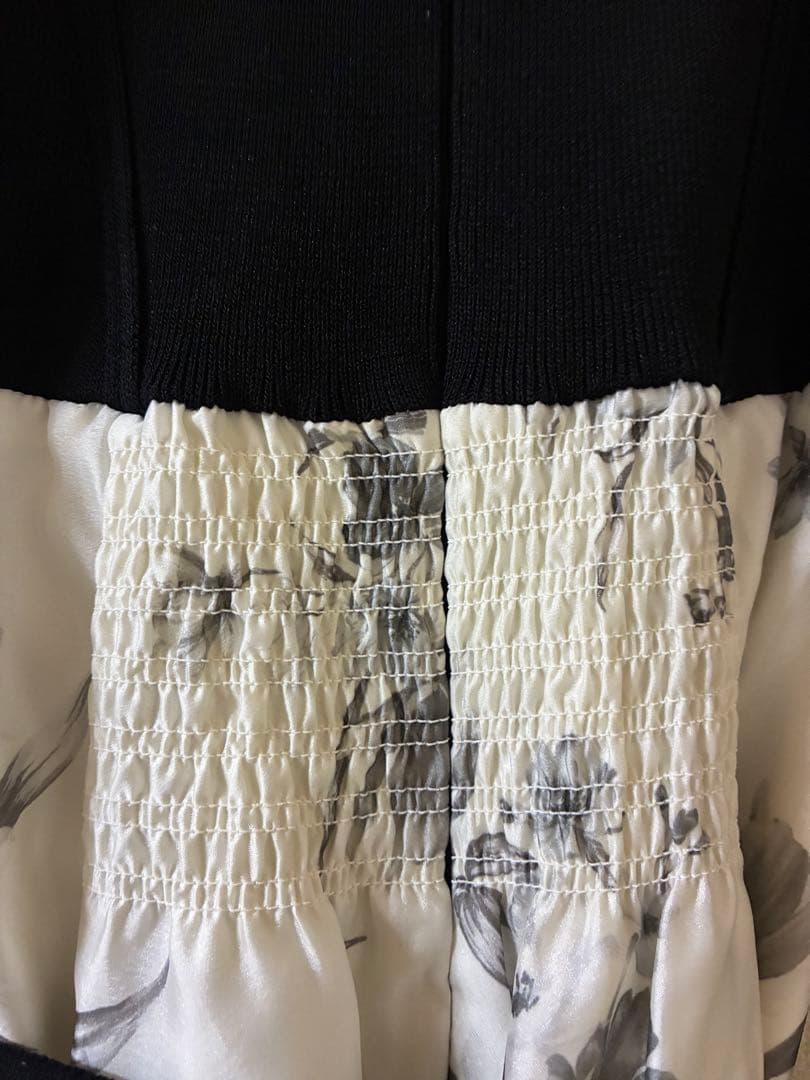 MERCURYDUO フラワードッキングロングスリーブワンピース