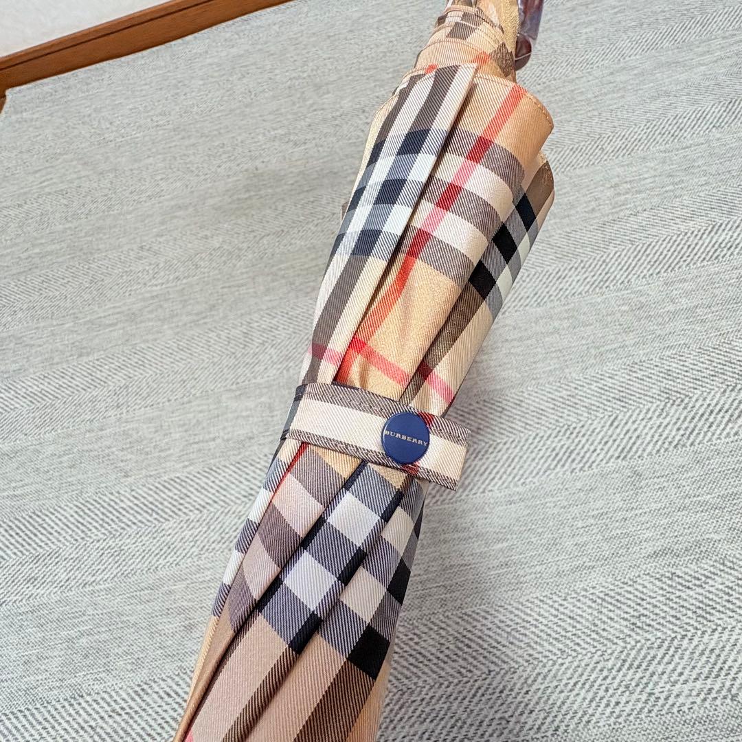 美品未使用　BURBERRY バーバリー　ノバチェック晴雨兼用長傘木製アンブレラ