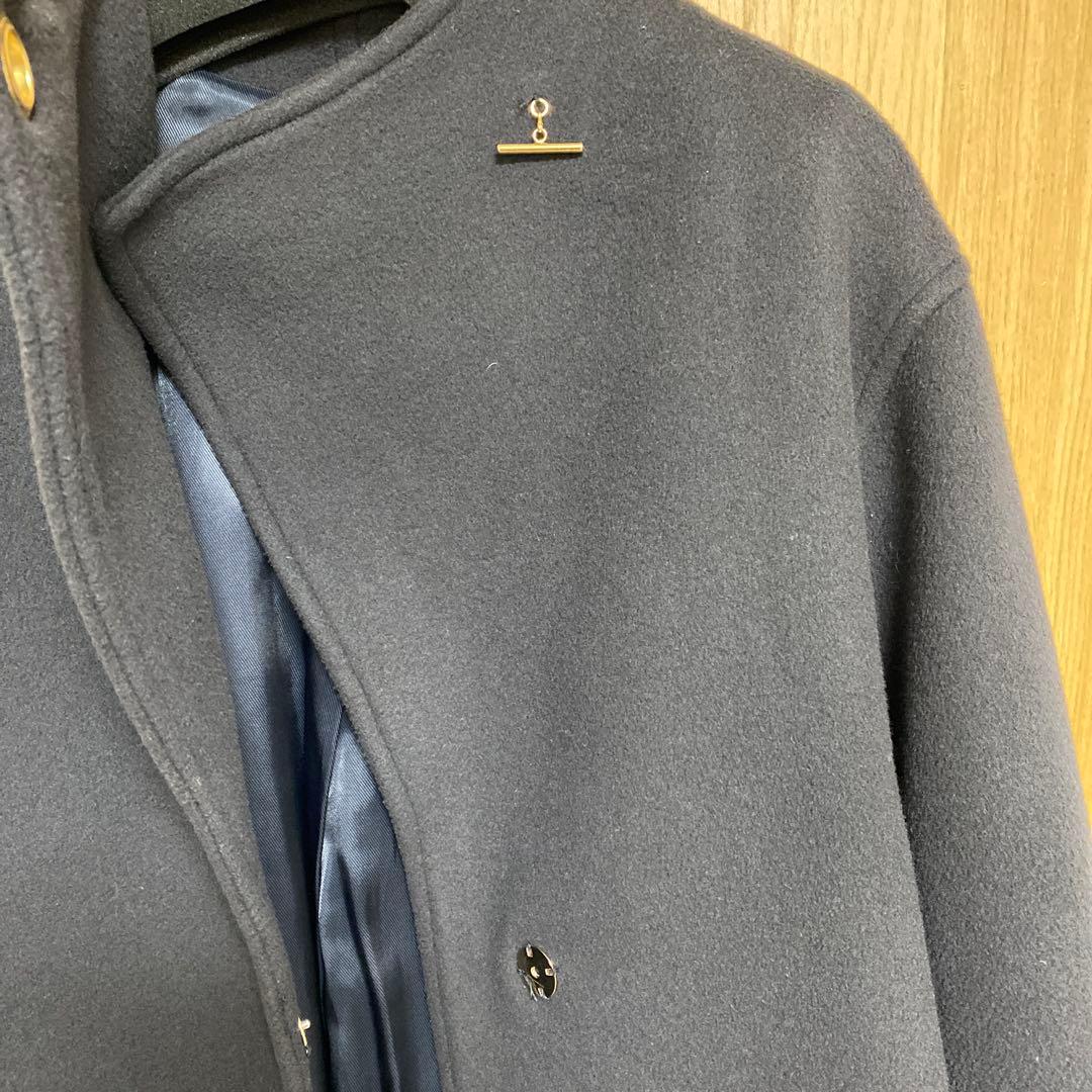 セルフォード　スタンドカラーネイビーチェスターコート38