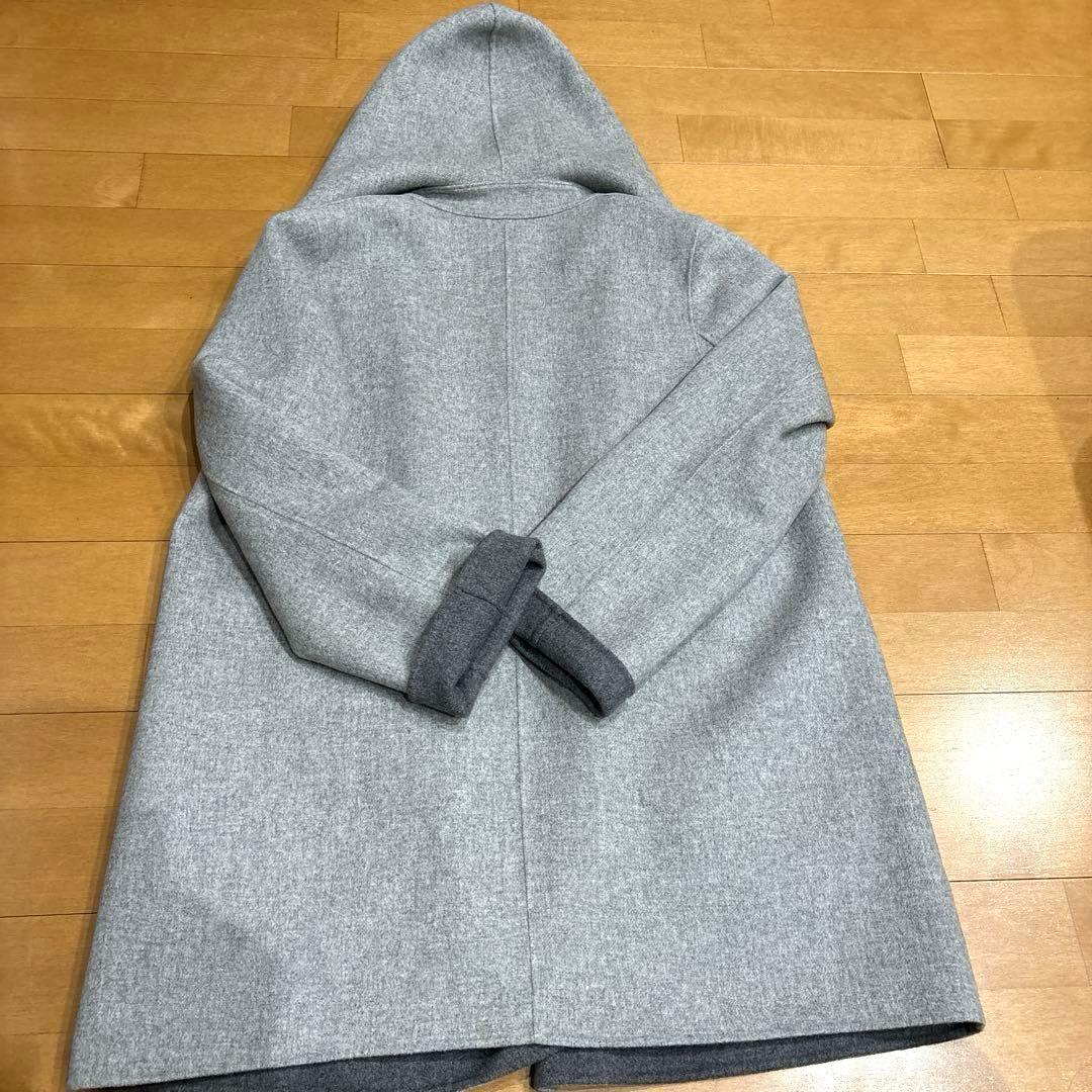 【23区】ウールコート　ウールアンゴラ　リバー　フーデットコート　40