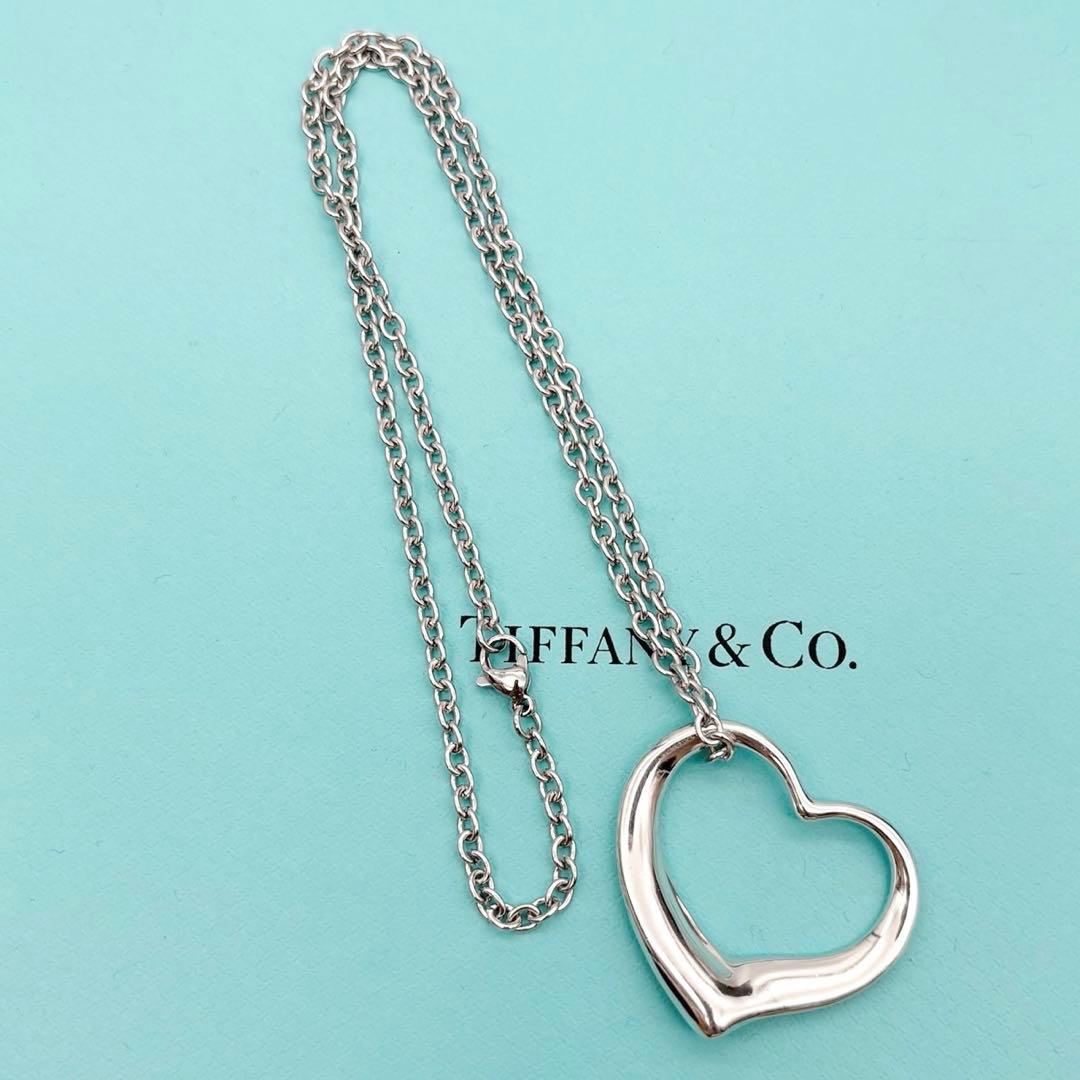 美品◎ 特大サイズ◎ ティファニー オープンハート XL ネックレス シルバー