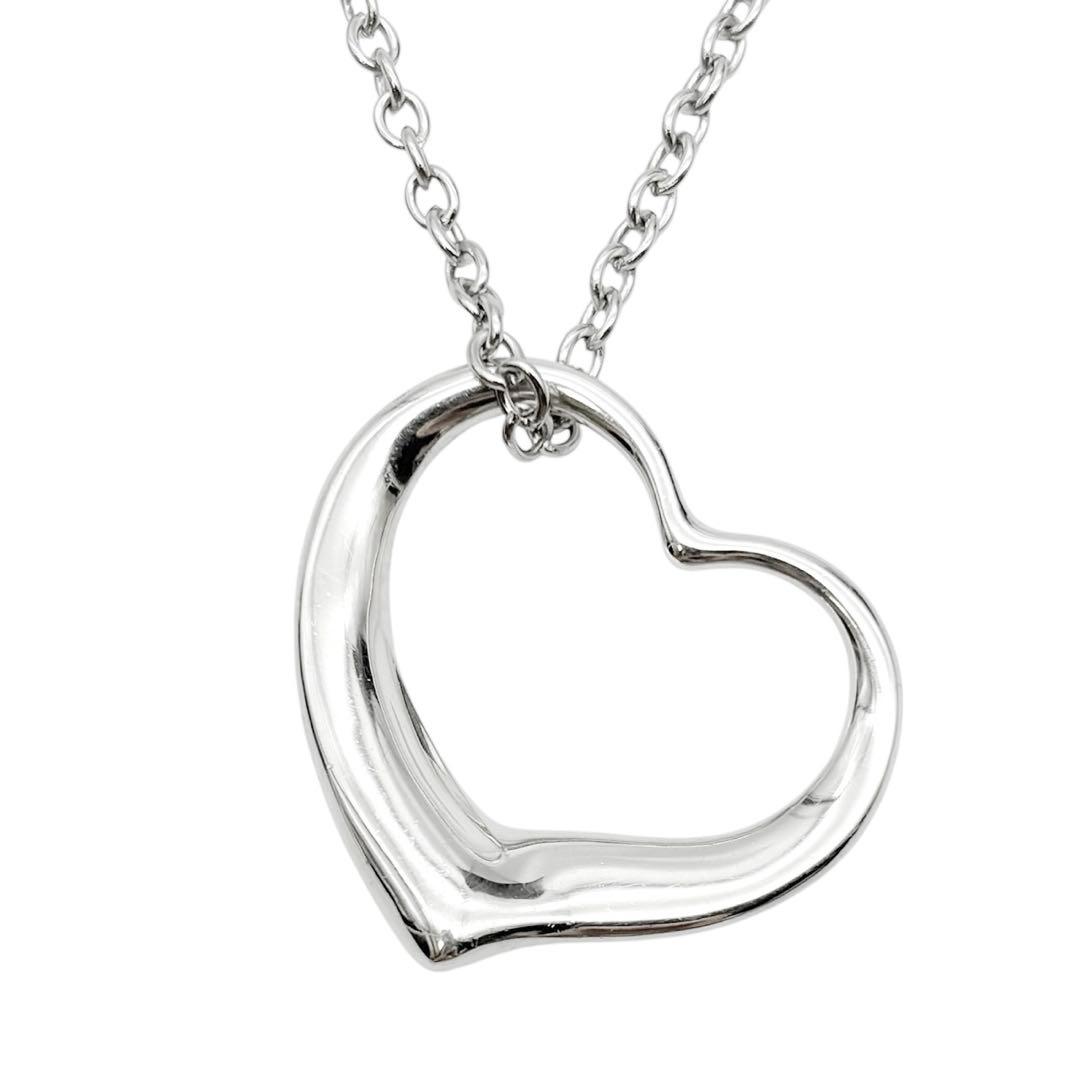 美品◎ 特大サイズ◎ ティファニー オープンハート XL ネックレス シルバー