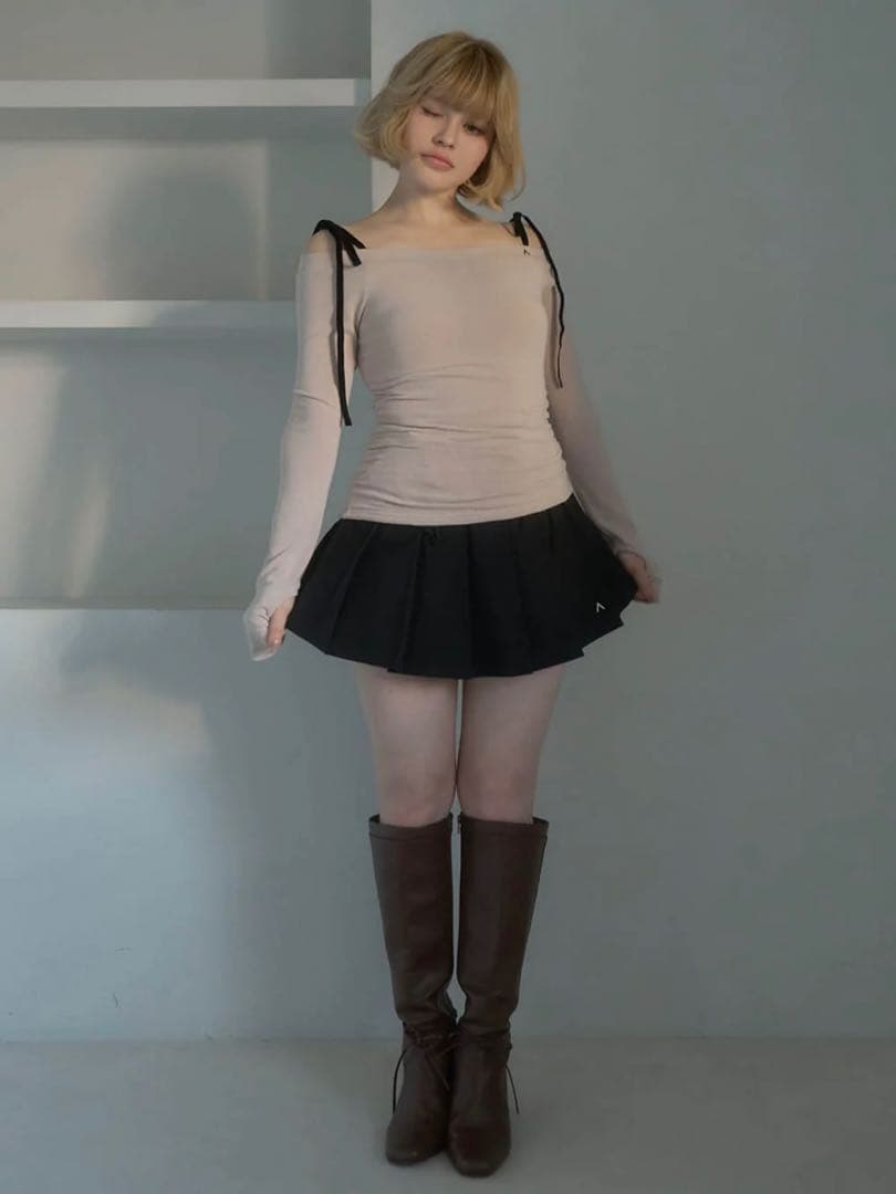 Jessica pleats mini skirt｜black｜Sサイズ