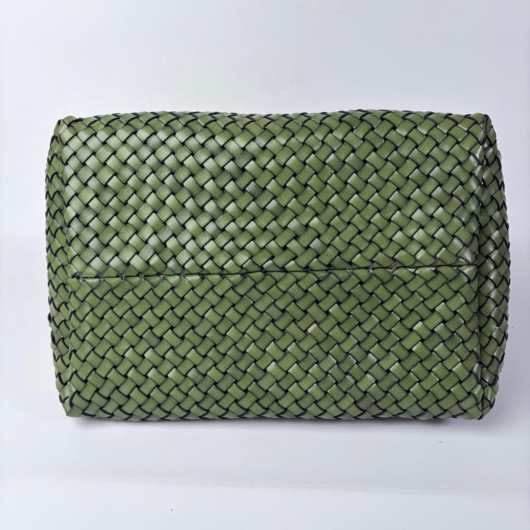 よし HIROFU メッシュトートバッグ プレッツアレザー グリーン