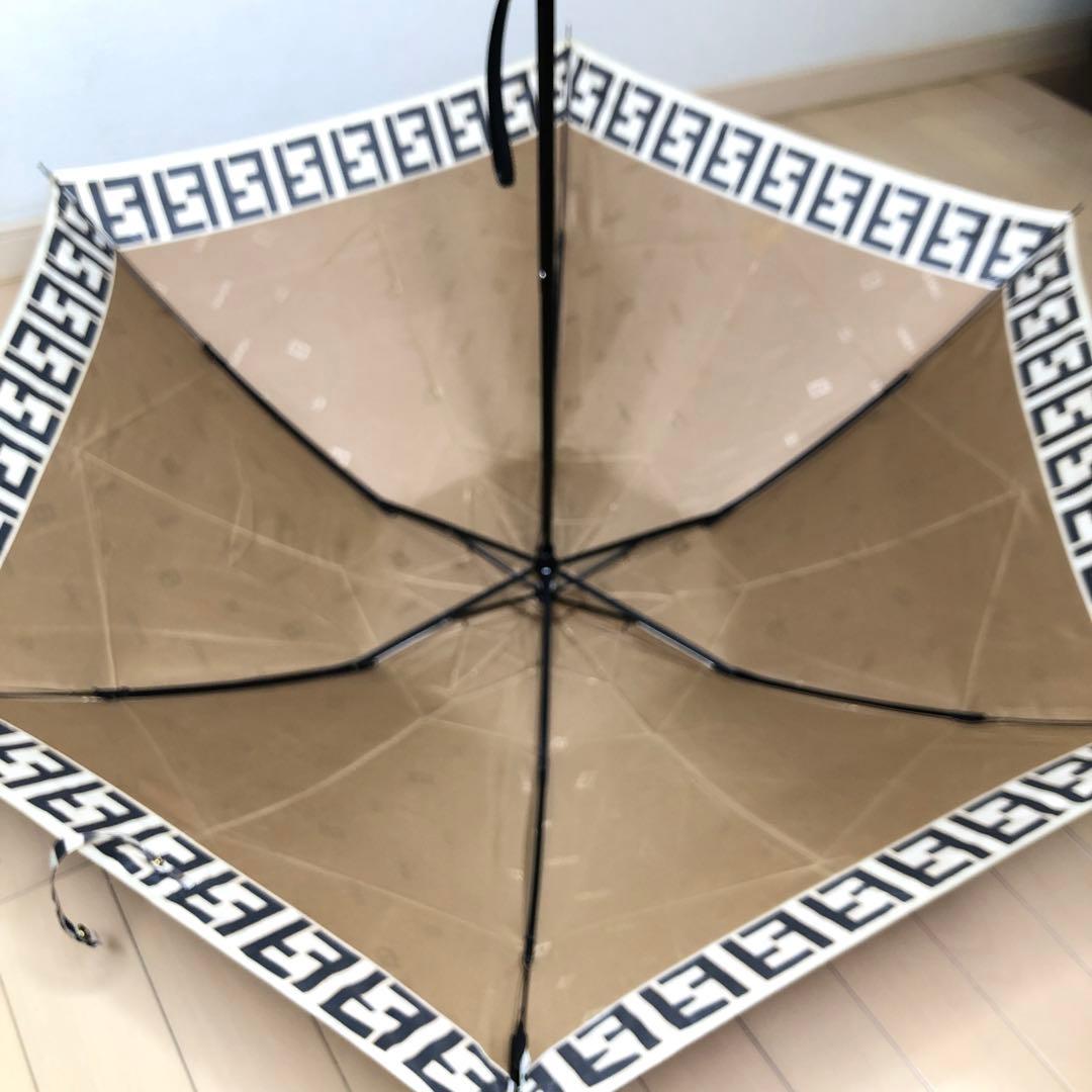 【美品】FENDI フェンディ　折りたたみ傘　ズッカ柄　ブラウン