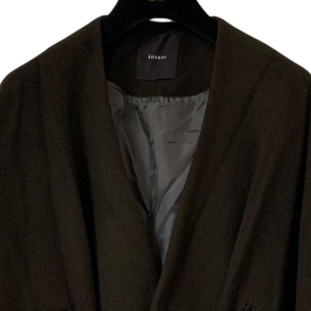 anuans アニュアンス　ベルテッドウールケープ　コート　ポンチョ　Free