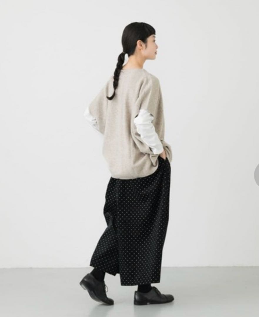 かぐれ　ワイドニットベスト　ベージュ　美品