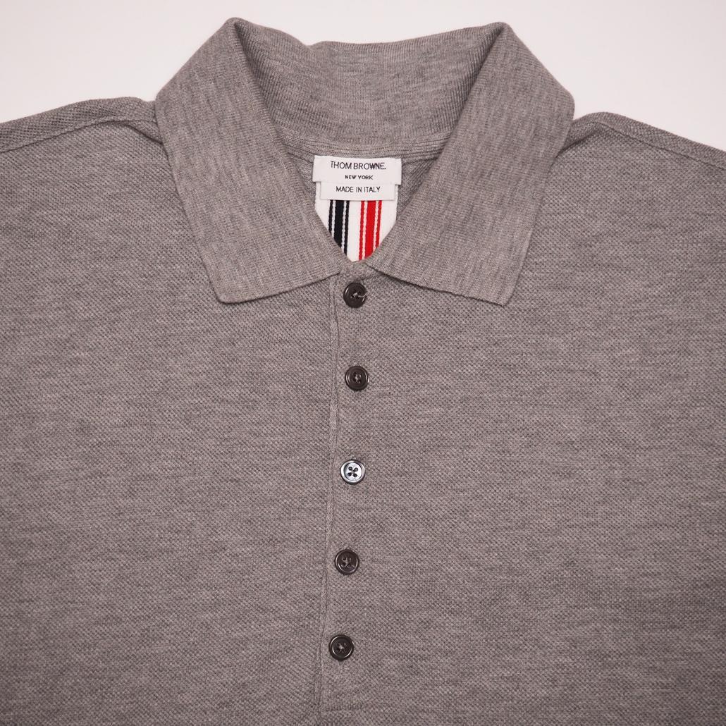 現行モデル美品 THOM BROWNE クラシック ピケ ストライプ ポロシャツ