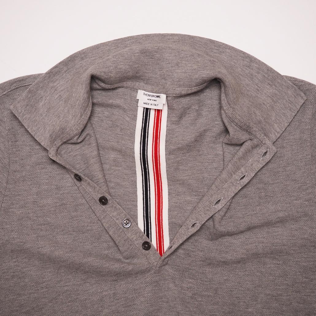 現行モデル美品 THOM BROWNE クラシック ピケ ストライプ ポロシャツ