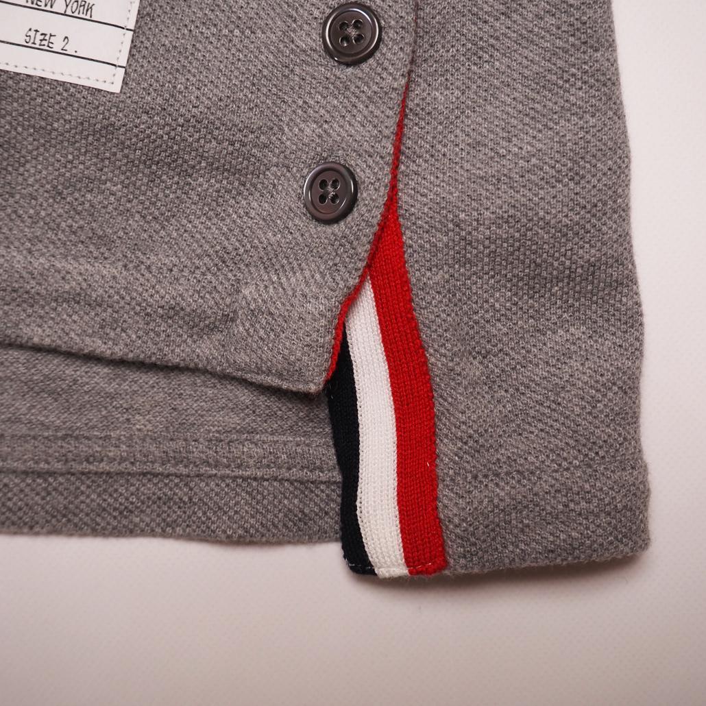 現行モデル美品 THOM BROWNE クラシック ピケ ストライプ ポロシャツ