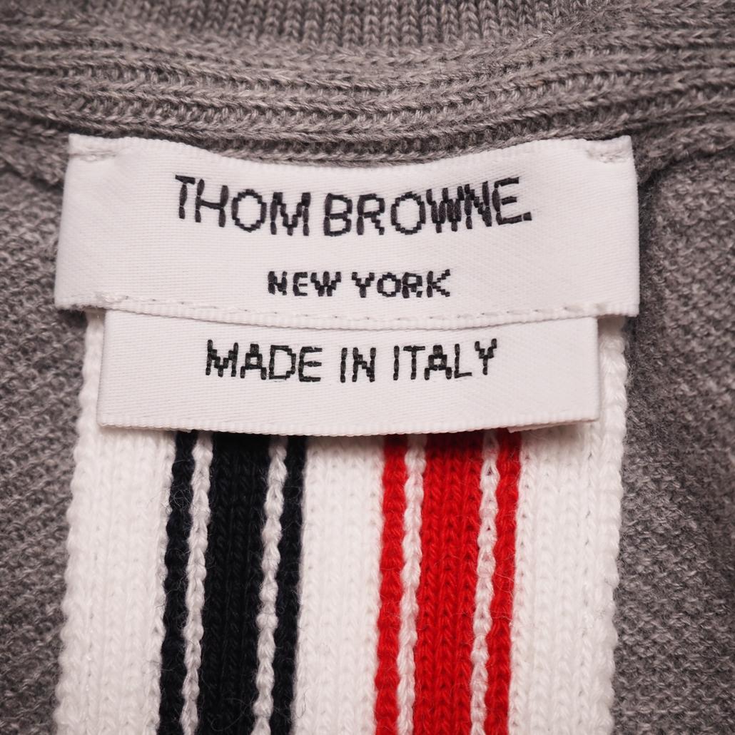現行モデル美品 THOM BROWNE クラシック ピケ ストライプ ポロシャツ