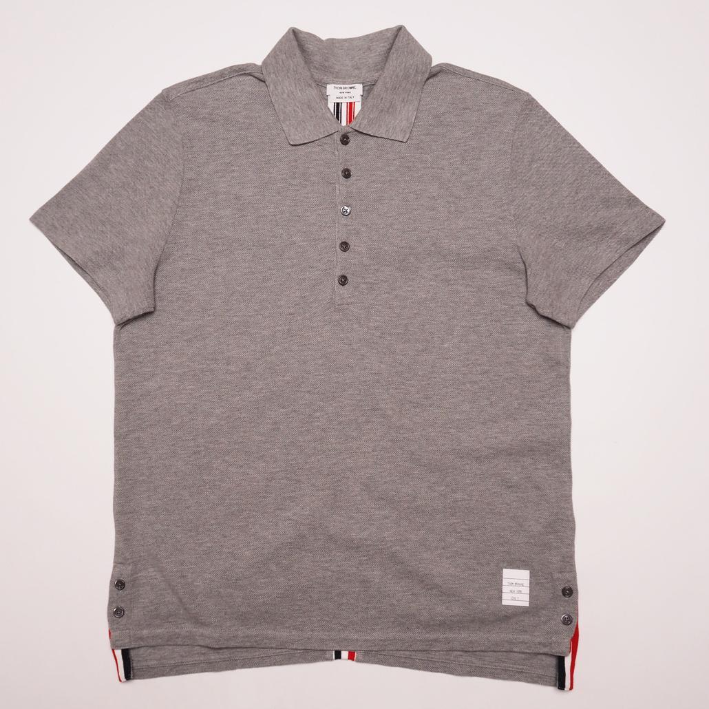 現行モデル美品 THOM BROWNE クラシック ピケ ストライプ ポロシャツ