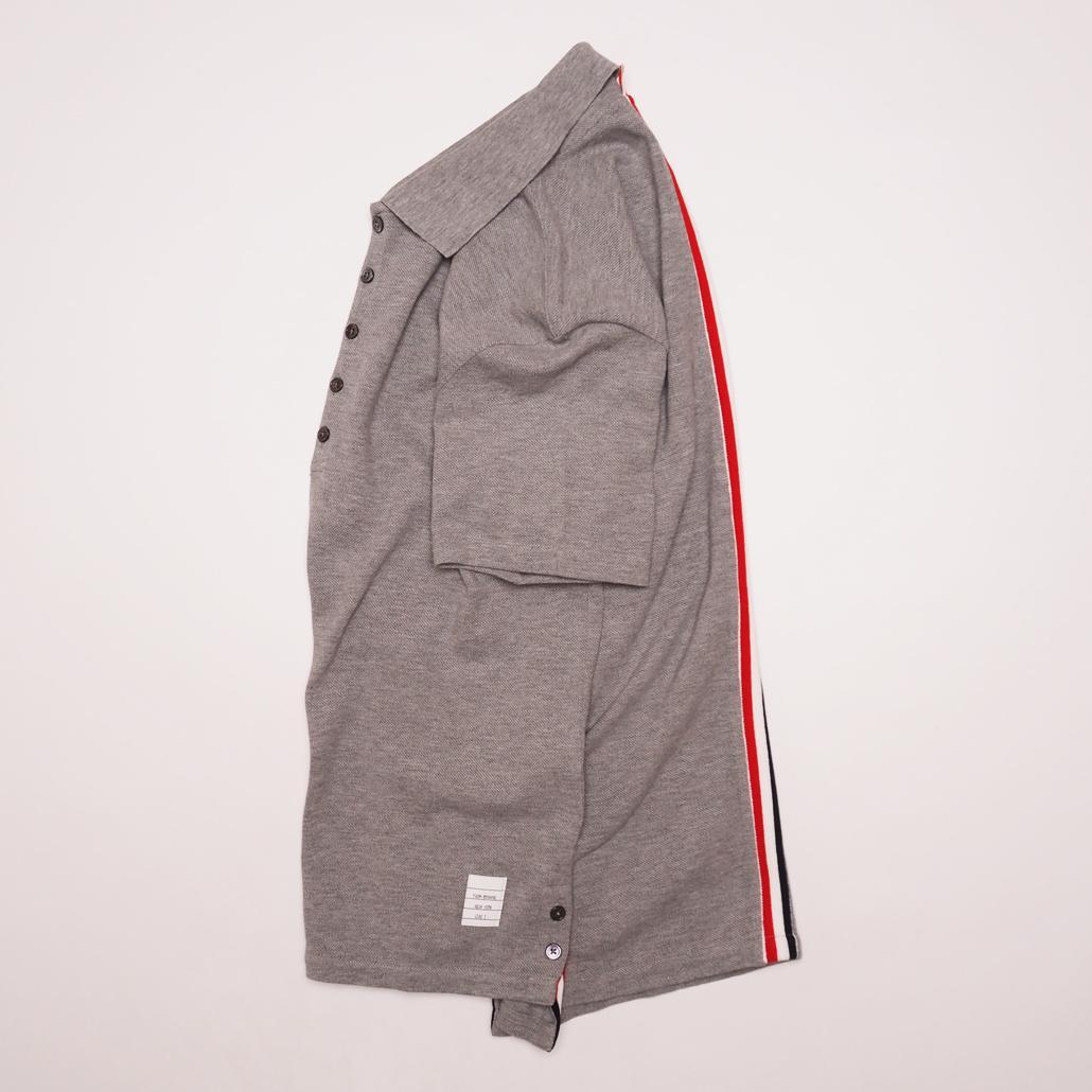 現行モデル美品 THOM BROWNE クラシック ピケ ストライプ ポロシャツ