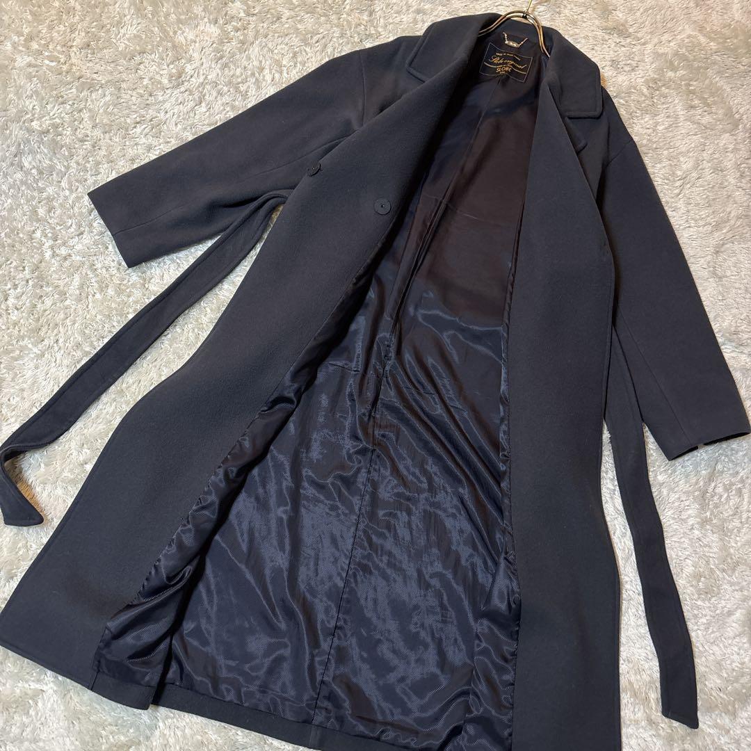 スローブイエナ SUPER100 メルトン ビックラペル ロングコート 36