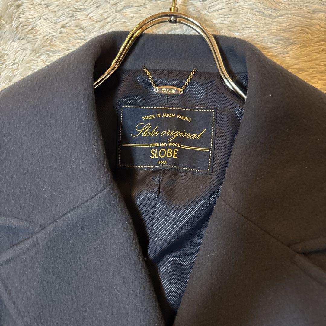 スローブイエナ SUPER100 メルトン ビックラペル ロングコート 36