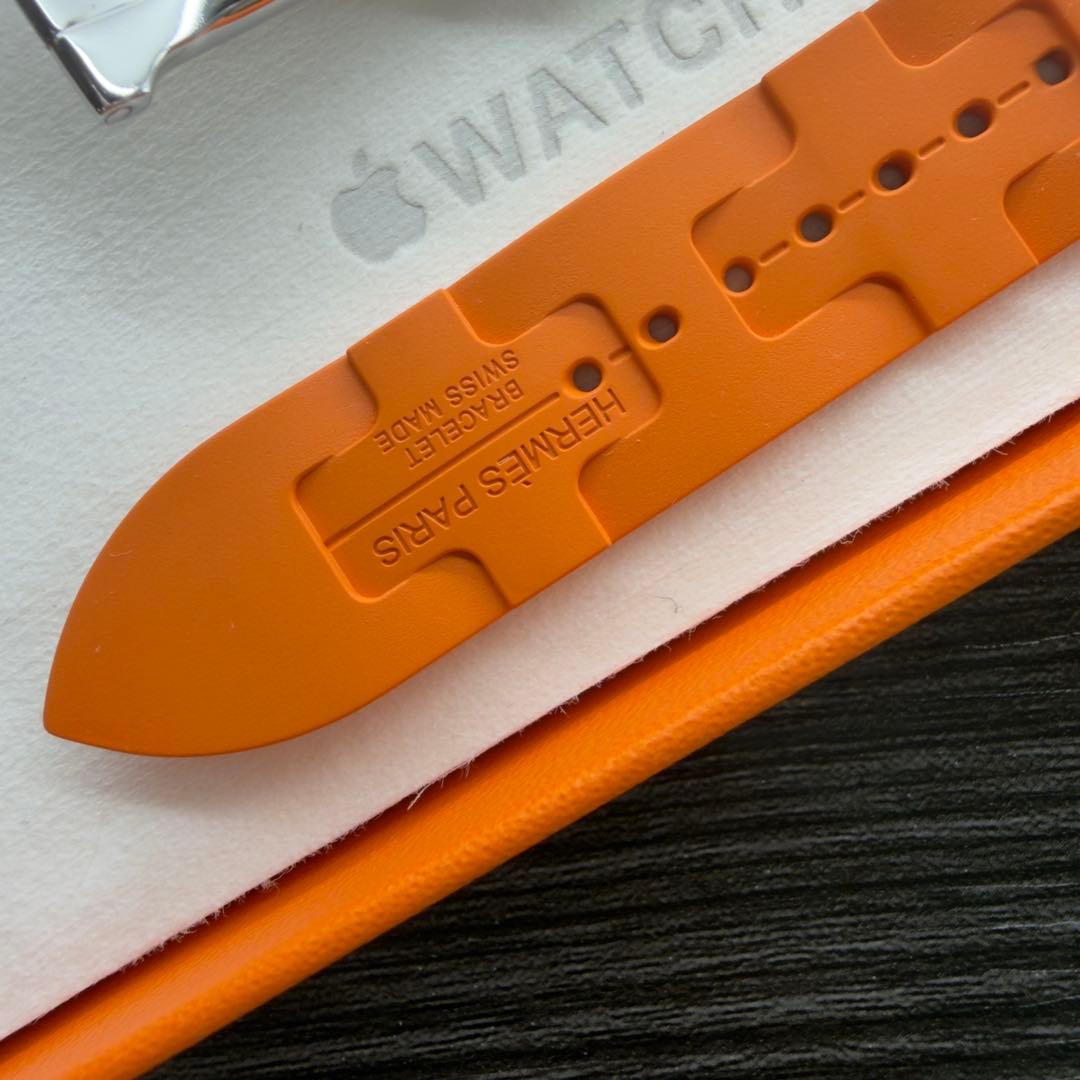 3108 ほぼ未使用　Apple Watch エルメス　オレンジ　キリム　ラバー