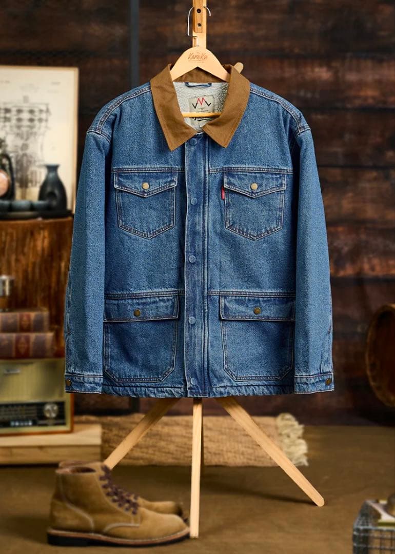 karaku 裏フリースデニムワークジャケット