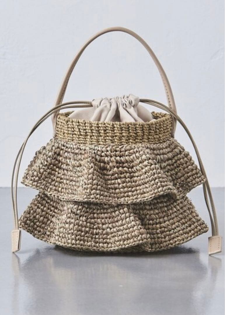 UNITED ARROWS COMBI ABACA フリル バスケットバッグ