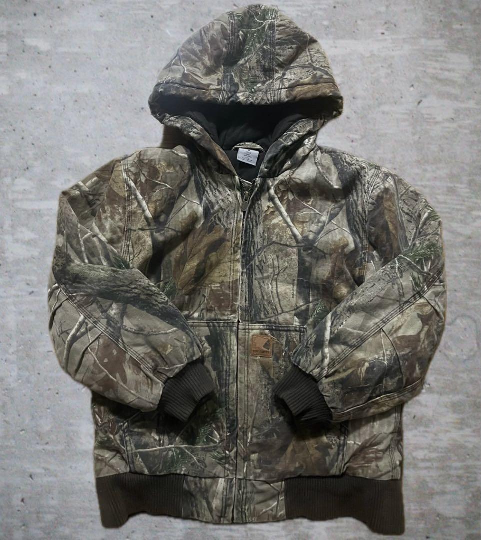Carhartt アクティブジャケット カモ柄 リアルツリーキッズM