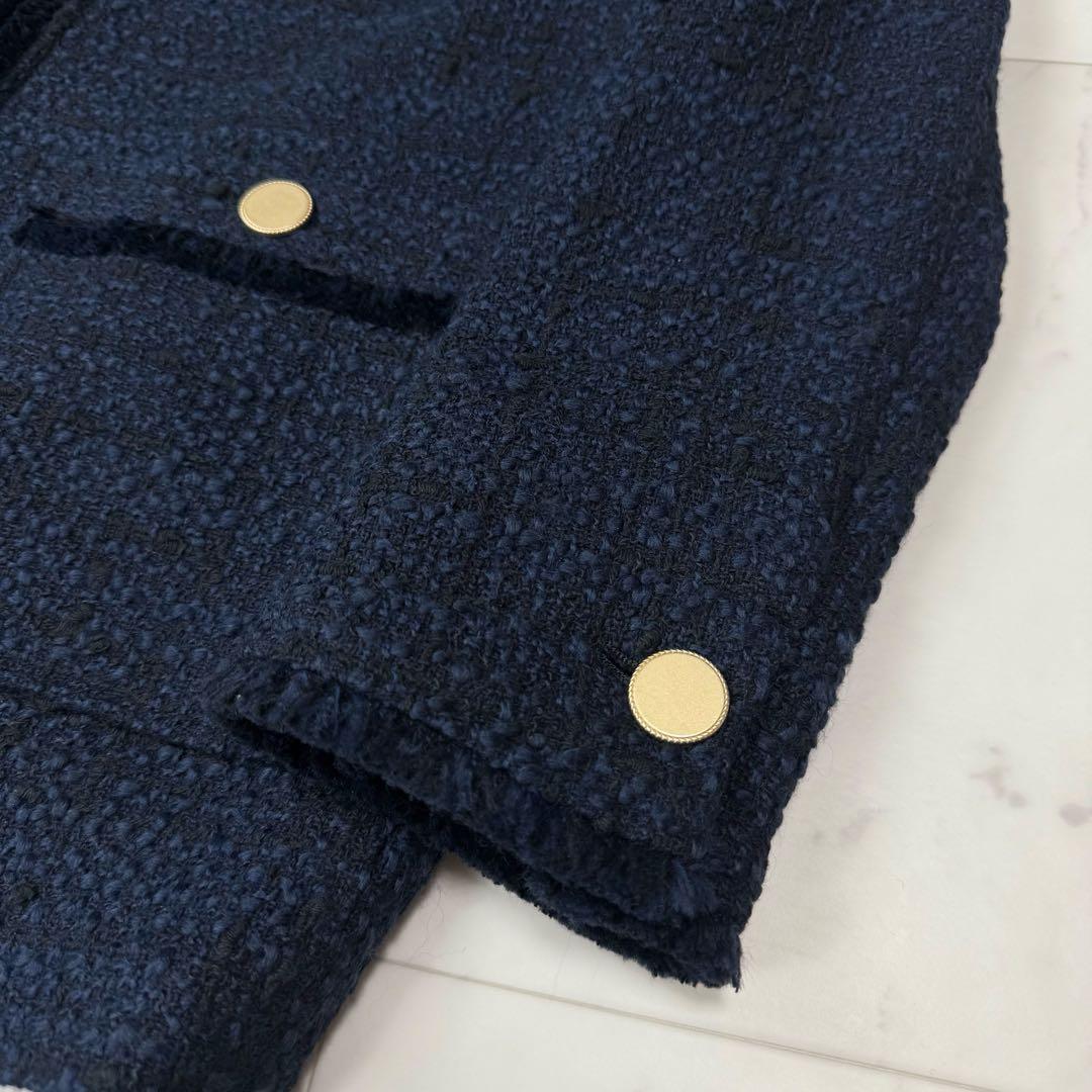 新品 23区2023AW GIOLICA ツイード ジャケット ネイビー 40